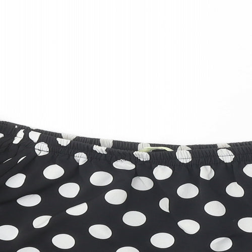 Love & Other Things Womens Black Polka Dot Polyester Camisole Blouse Size S Boat Neck