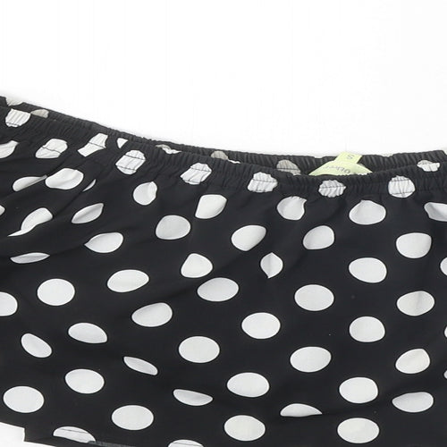 Love & Other Things Womens Black Polka Dot Polyester Camisole Blouse Size S Boat Neck