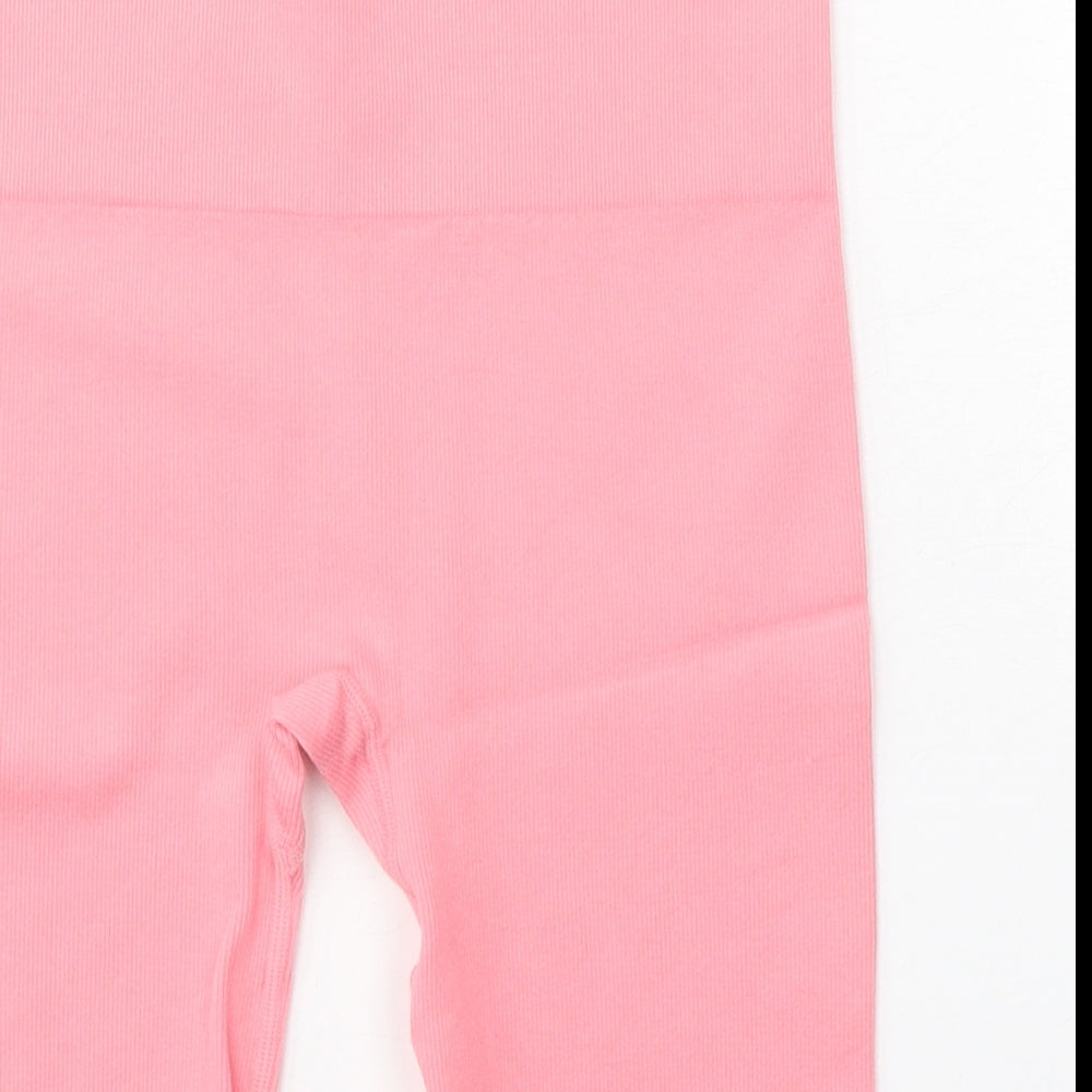 Primark Womens Pink Polyamide Compression Shorts Size 10 Regular