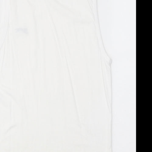 Slazenger Mens White 100% Cotton Basic Tank Size M Round Neck Pullover