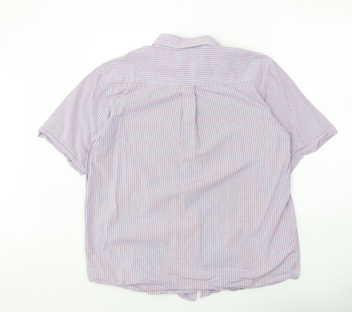 George Mens Purple Check Cotton Button-Up Size XL Collared Button