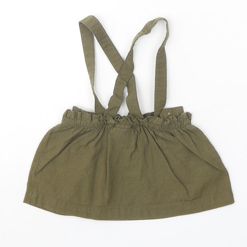 NEXT Girls Green 100% Cotton A-Line Skirt Size 3-6 Months Button