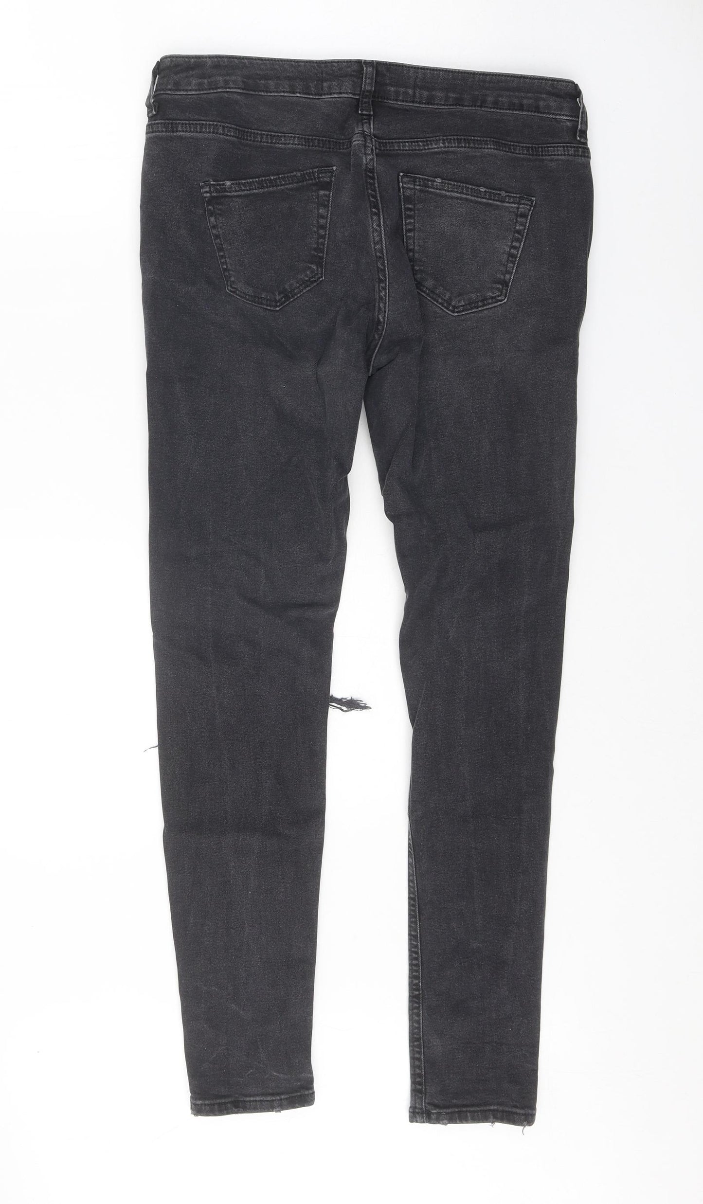 Denim & Co. Womens Black Cotton Skinny Jeans Size 10 Regular Zip