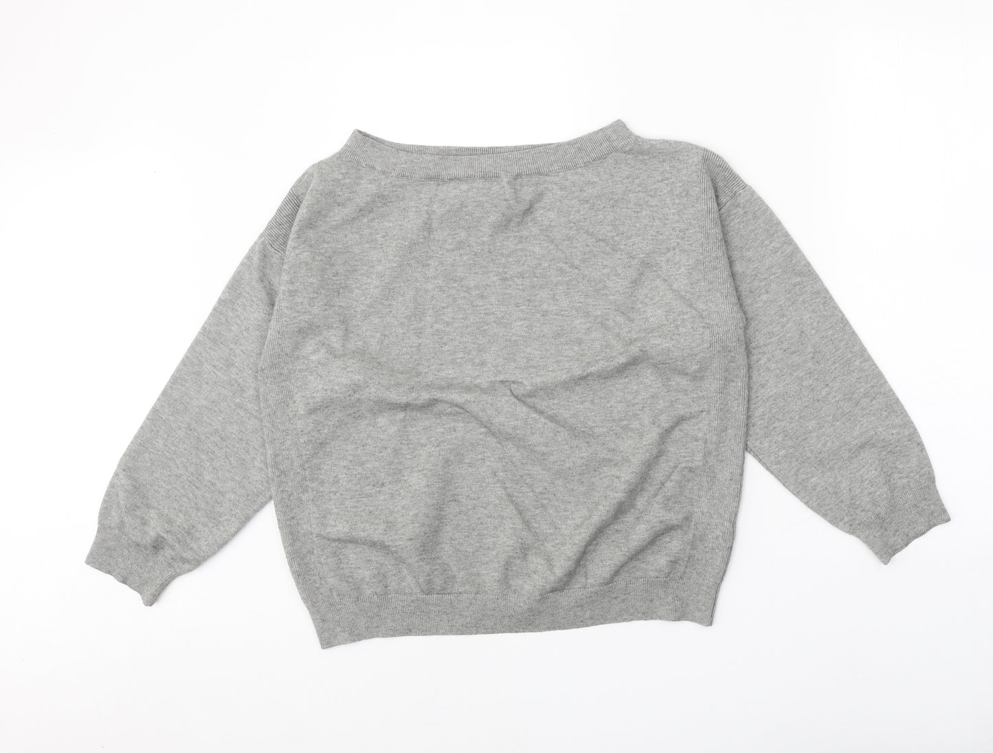 New Look Womens Grey Polyester Pullover Sweatshirt Size L Pullover