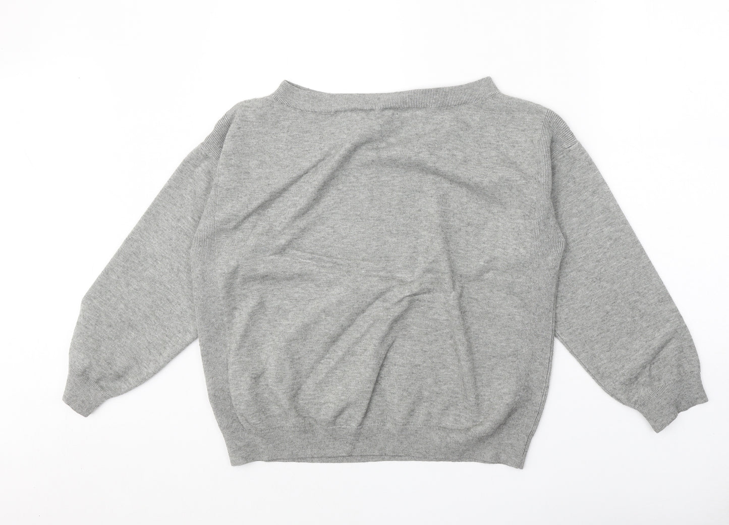 New Look Womens Grey Polyester Pullover Sweatshirt Size L Pullover