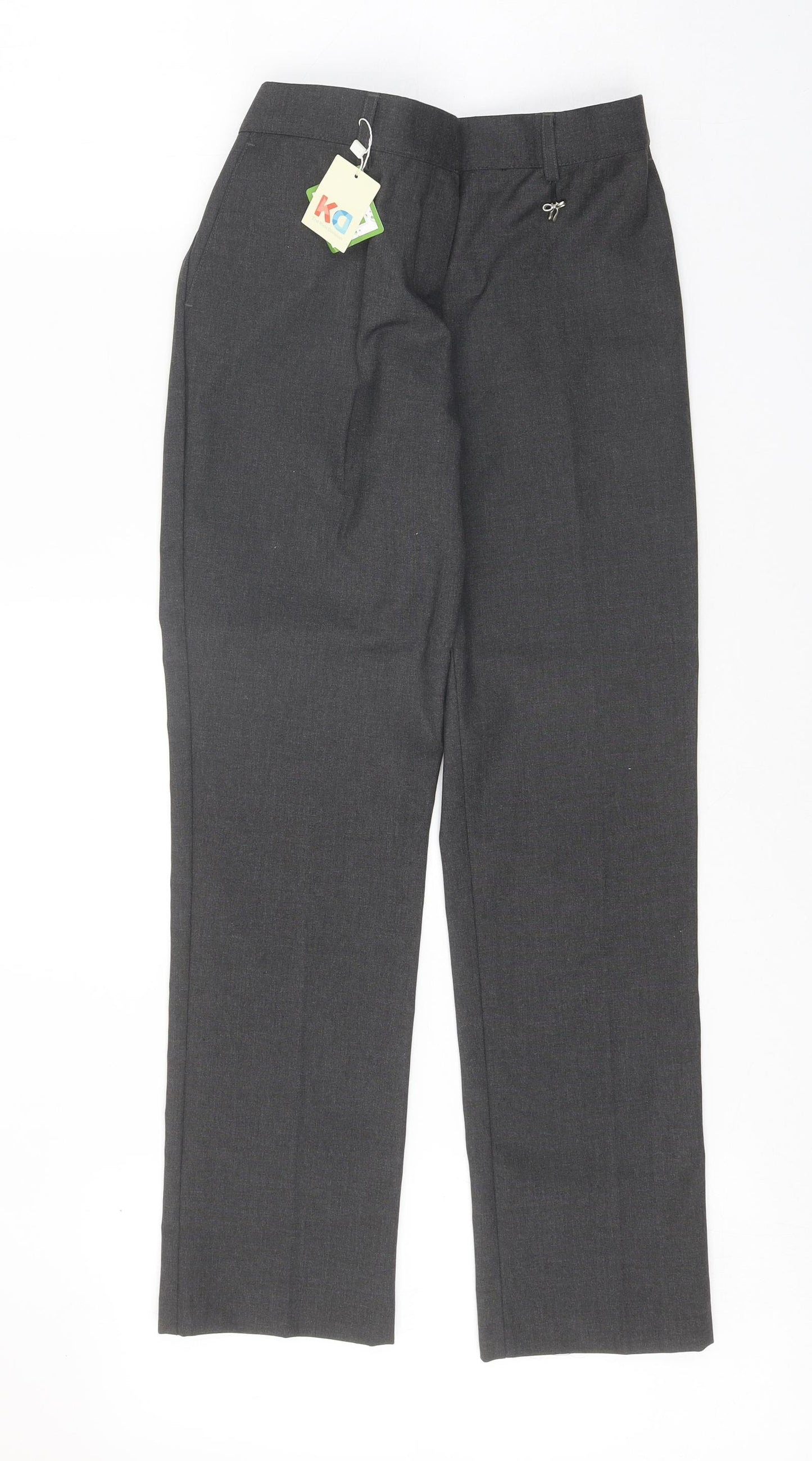 The Kids Division Girls Grey Polyester Carrot Trousers Size 11-12 Years Regular Zip