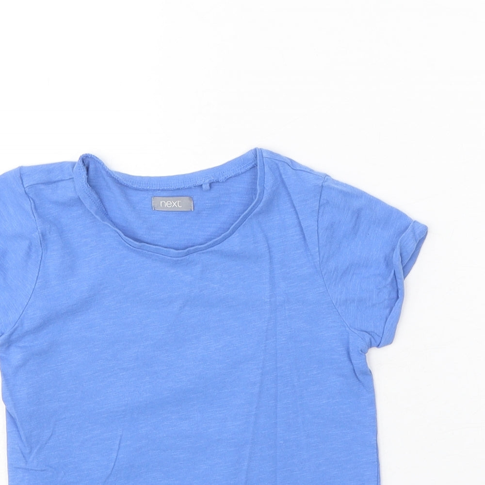 NEXT Boys Blue 100% Cotton Basic T-Shirt Size 4-5 Years Round Neck Pullover