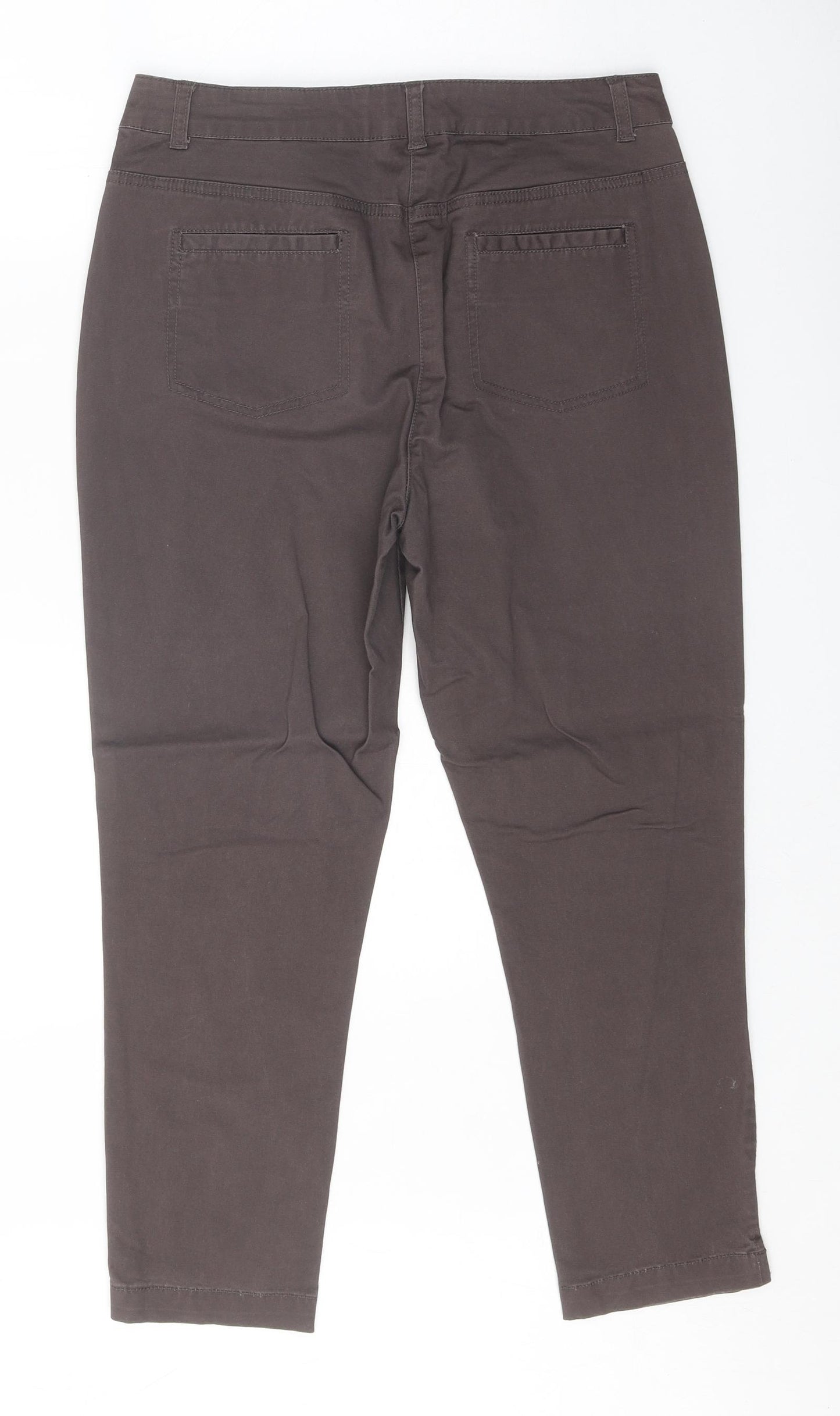 Principles Womens Brown Cotton Straight Jeans Size 12 Regular Zip