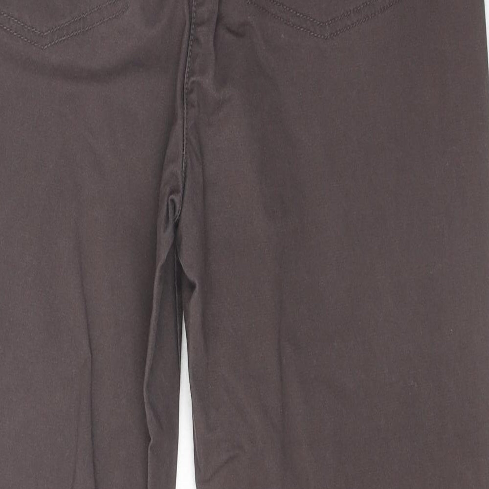 Principles Womens Brown Cotton Straight Jeans Size 12 Regular Zip