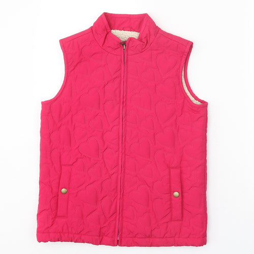 Gap Girls Pink Geometric Gilet Jacket Size XL Zip