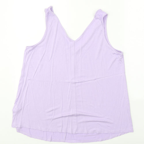 George Womens Purple Viscose Basic Tank Size 12 V-Neck