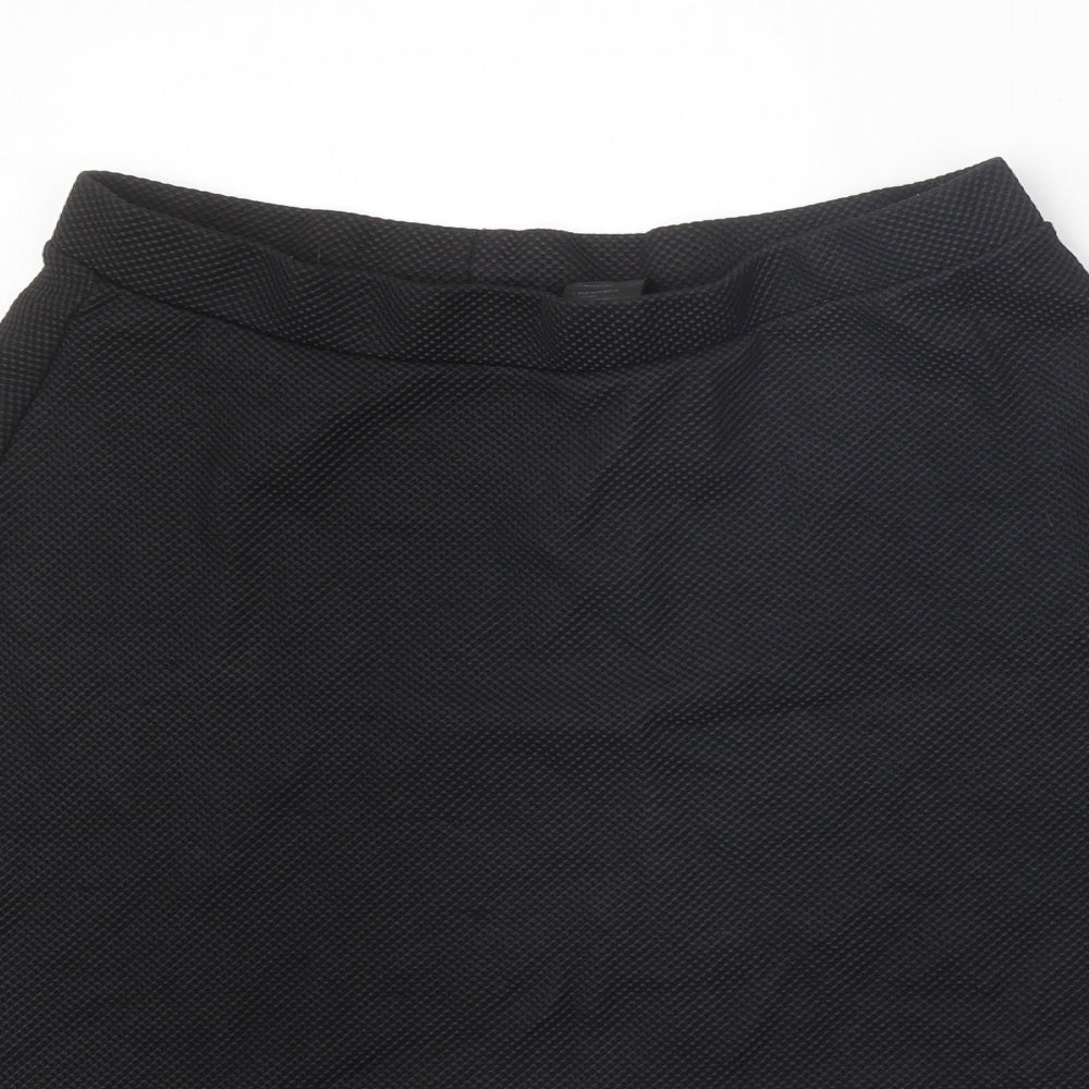 H&M Womens Black Polyester A-Line Skirt Size M