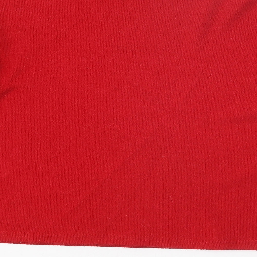 New Look Womens Red Round Neck Polyester Pullover Jumper Size M