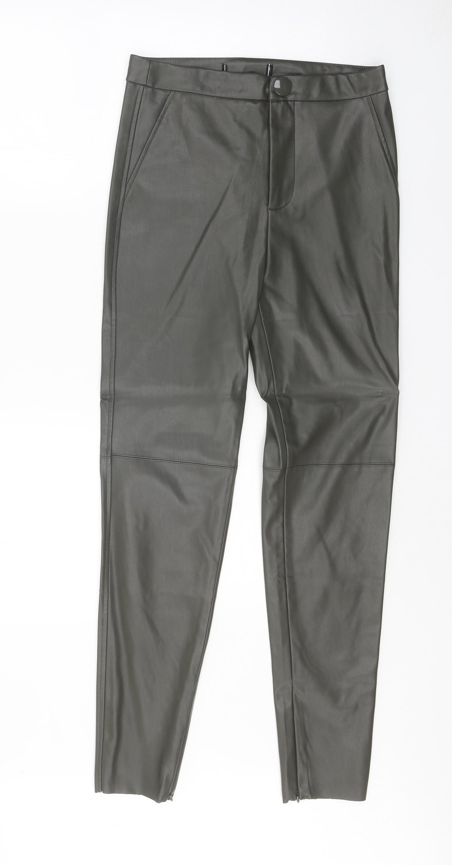 Preworn Womens Grey Polyamide Trousers Size 28 in Regular Zip