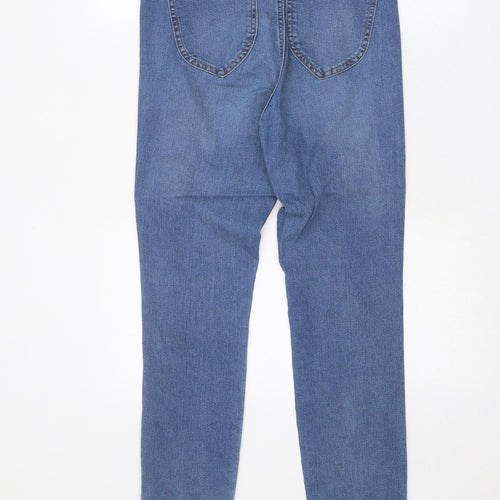 H&M Womens Blue Cotton Straight Jeans Size 28 in Regular Zip