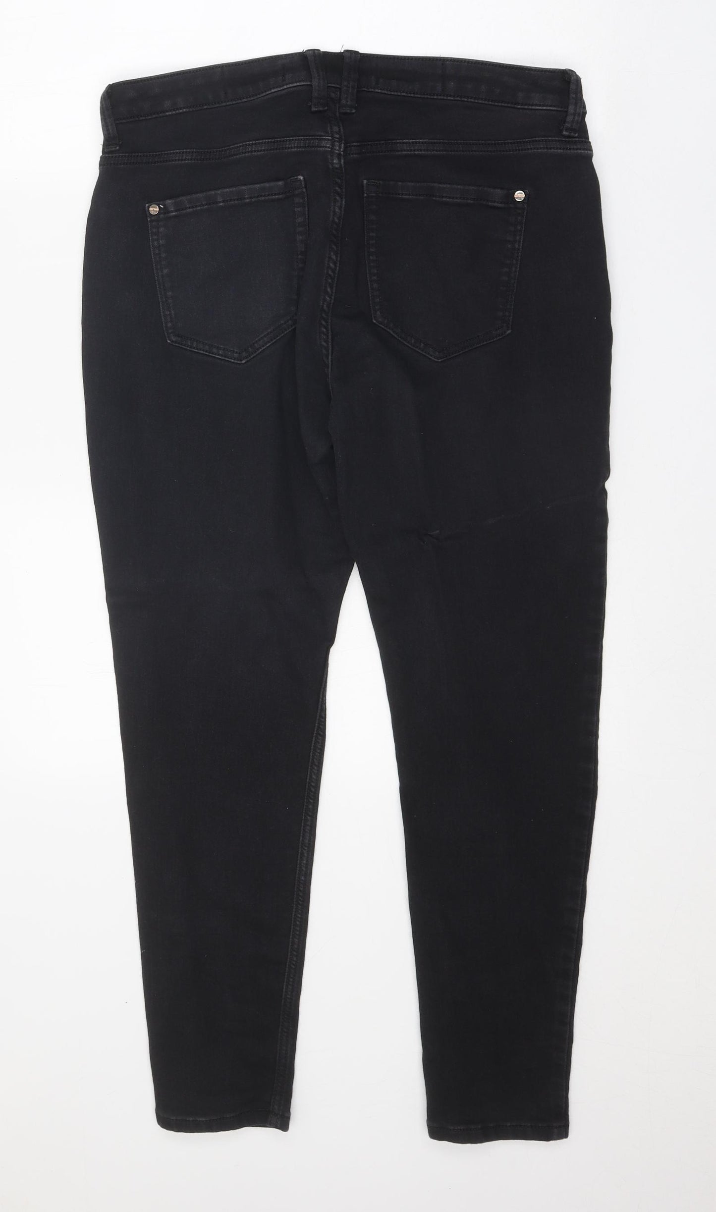 Texas Vintage Womens Black Cotton Skinny Jeans Size 14 Regular Zip