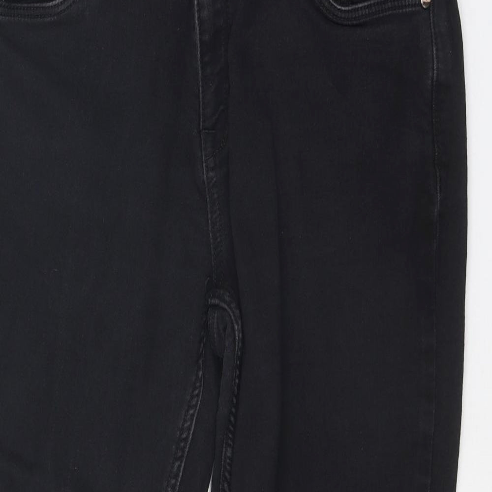 Texas Vintage Womens Black Cotton Skinny Jeans Size 14 Regular Zip