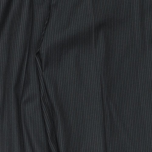 Burton Mens Black Striped Polyester Dress Pants Trousers Size 36 in Regular Zip
