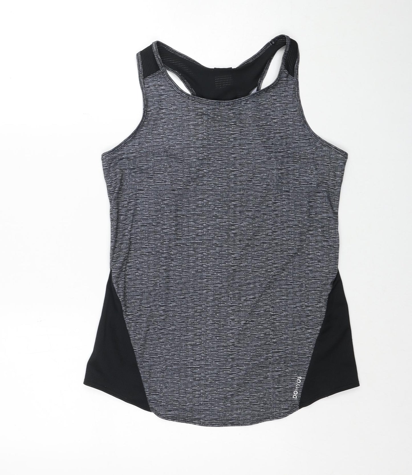 DECATHLON Womens Grey Polyester Basic Tank Size 12 Round Neck Pullover - Cardio Training