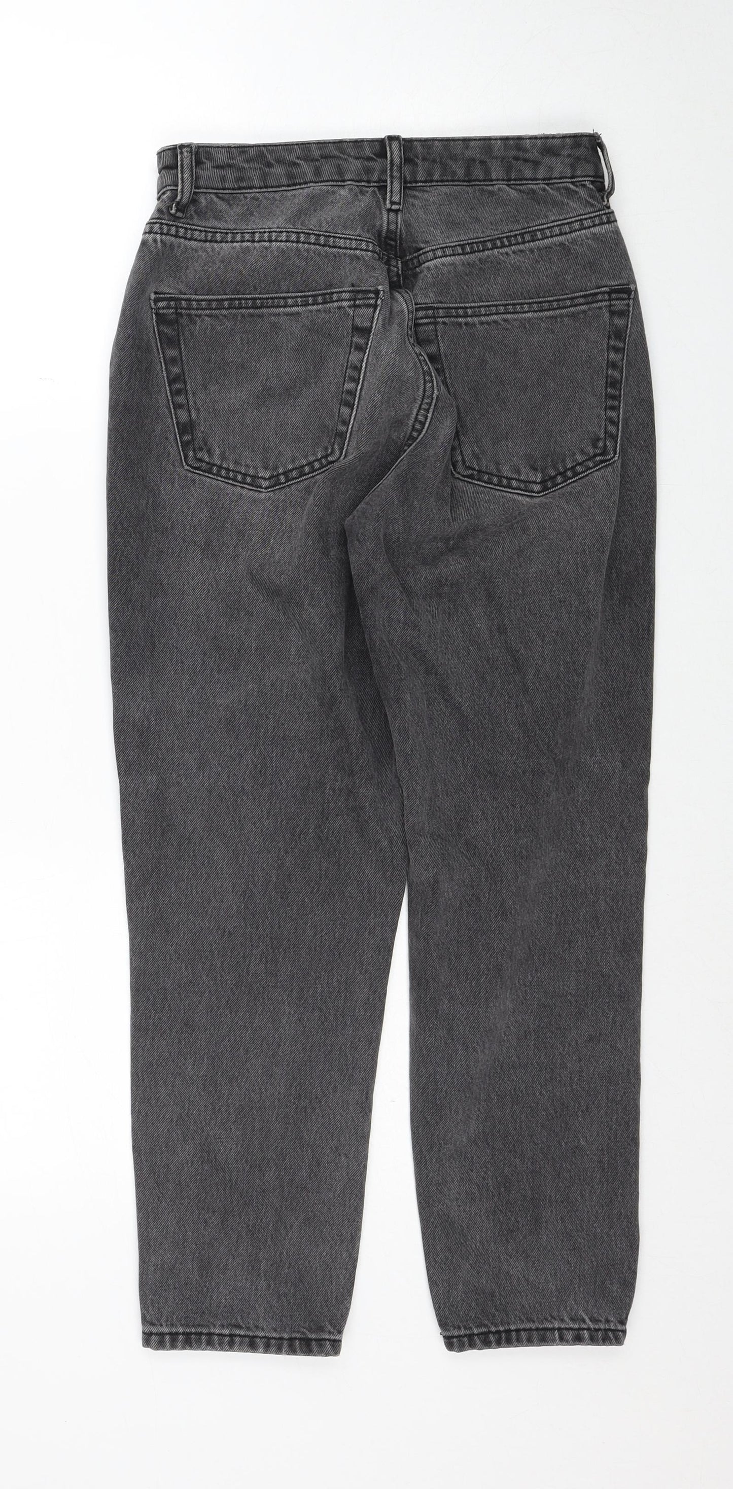 Topshop Womens Grey Cotton Straight Jeans Size 26 L28 in Regular Zip