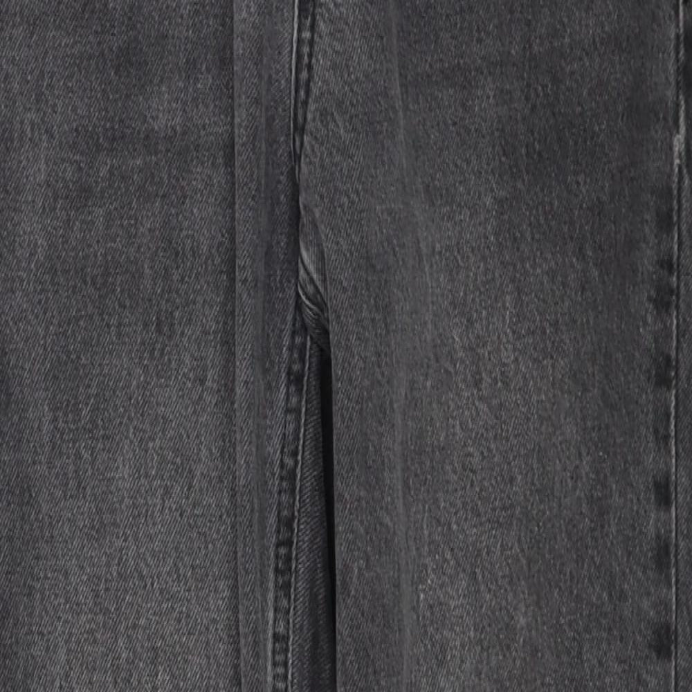 Topshop Womens Grey Cotton Straight Jeans Size 26 L28 in Regular Zip