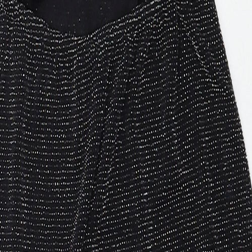 Boohoo Womens Black Nylon Pencil Dress Size 8 Square Neck Pullover