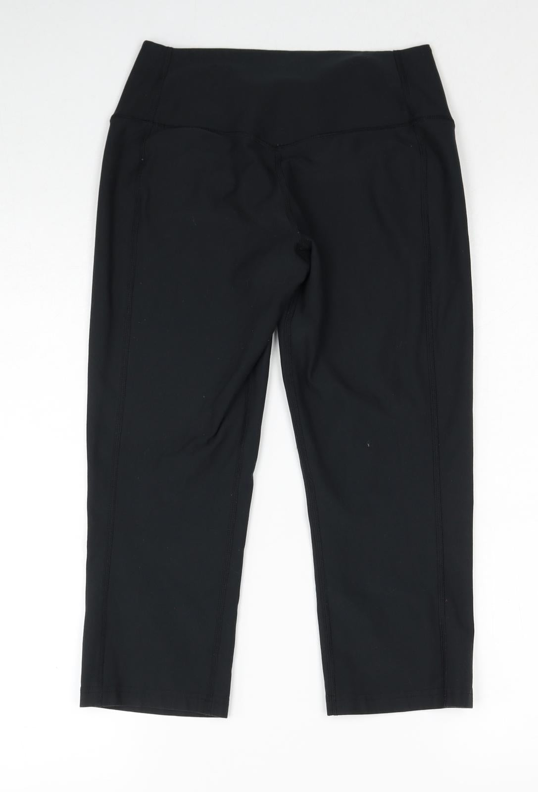 Nike Womens Black Polyester Cropped Leggings Size S Regular Pullover