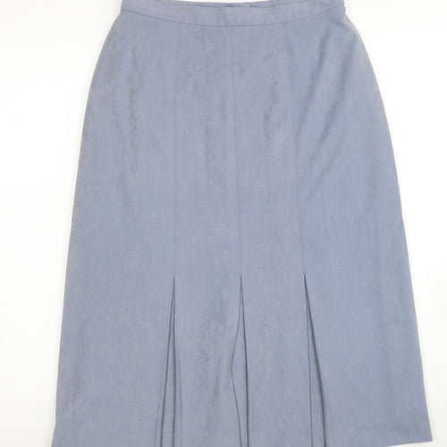 Preworn Womens Blue Polyester A-Line Skirt Size 28 in Zip