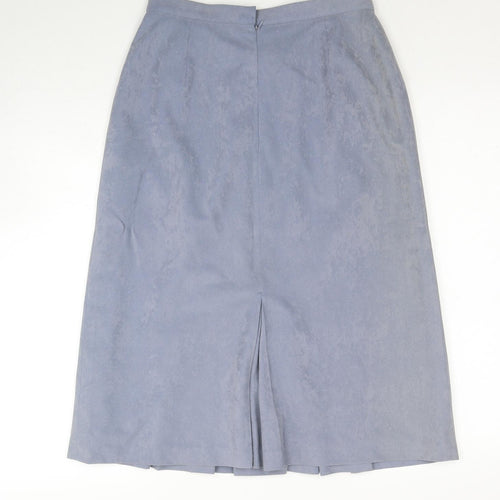 Preworn Womens Blue Polyester A-Line Skirt Size 28 in Zip