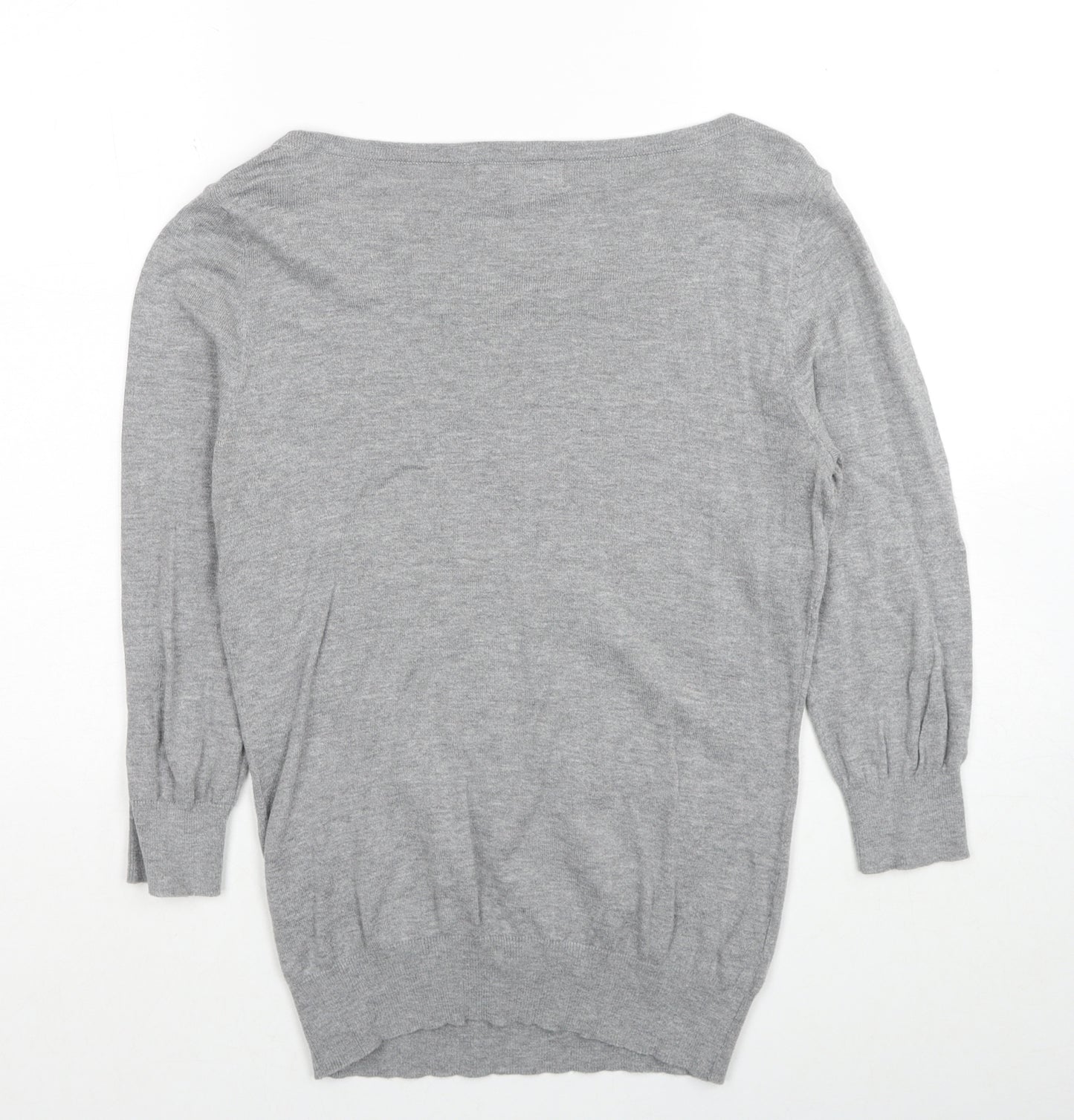 NEXT Womens Grey Round Neck Cotton Pullover Jumper Size 12