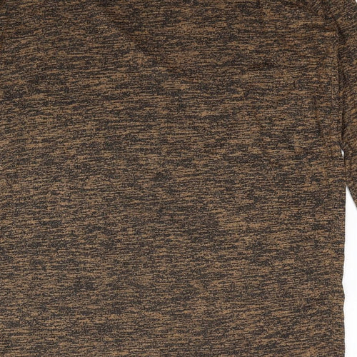 Topshop Womens Brown Round Neck Geometric Viscose Pullover Jumper Size 10