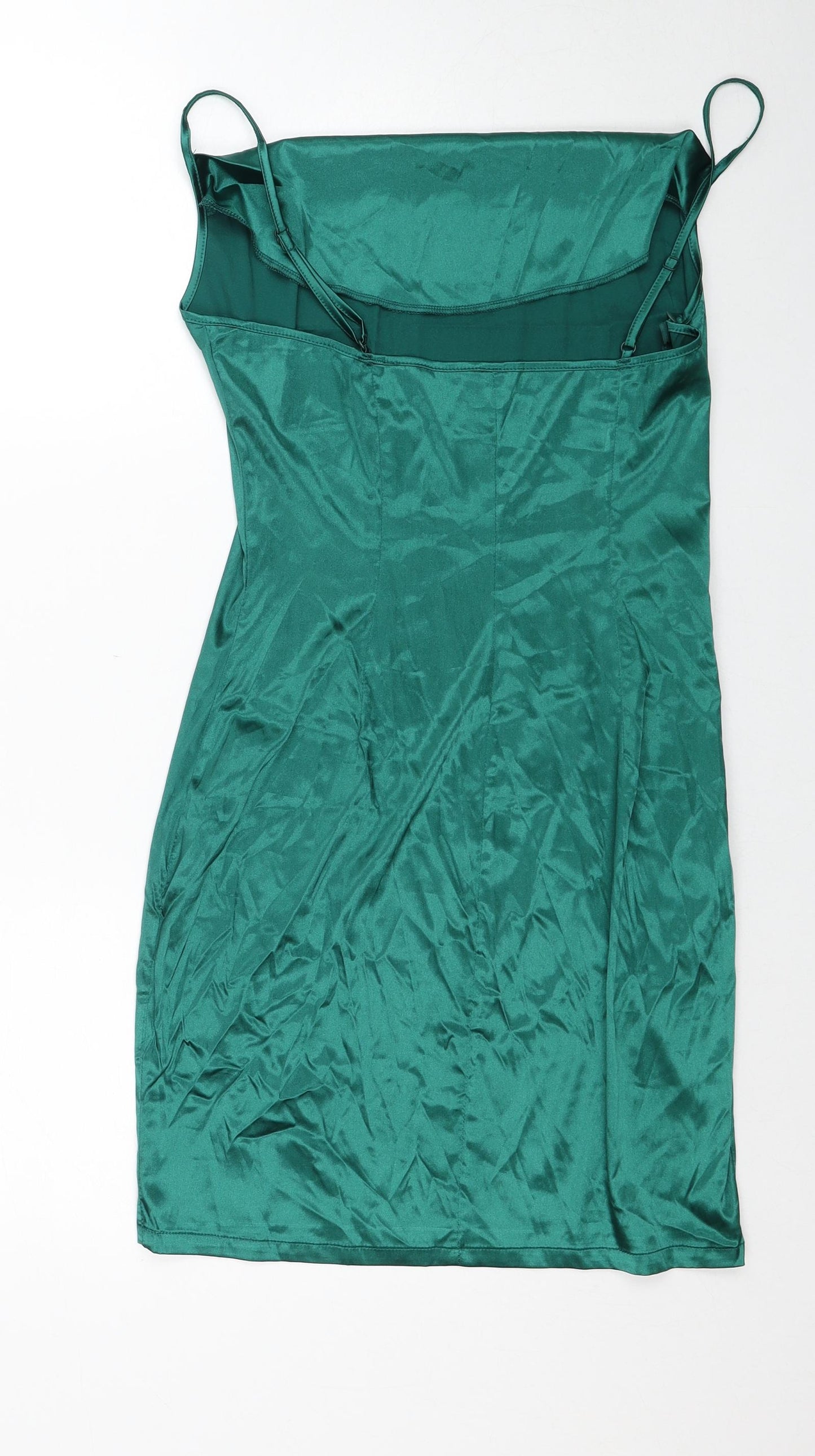 SheIn Womens Green Polyester Slip Dress Size M Cowl Neck Pullover