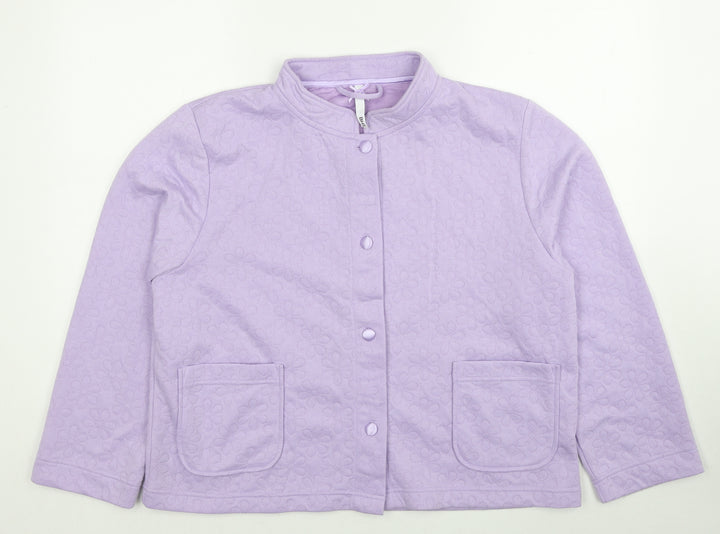 BHS Womens Purple Polyester Pullover Sweatshirt Size 16 Button