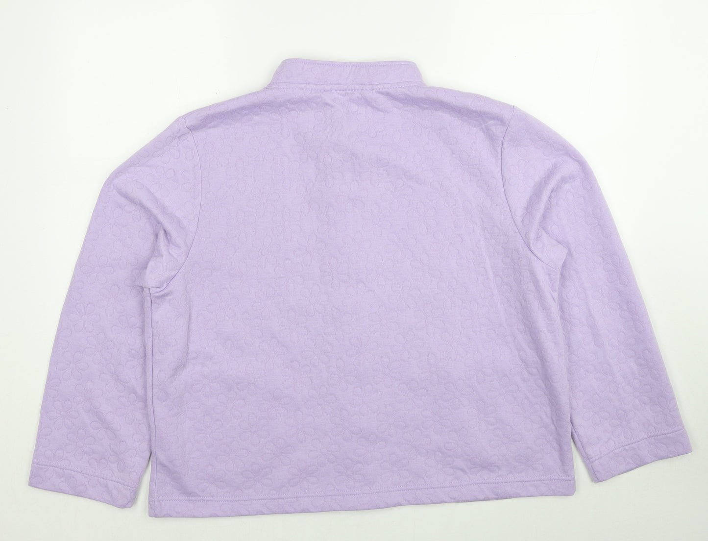BHS Womens Purple Polyester Pullover Sweatshirt Size 16 Button