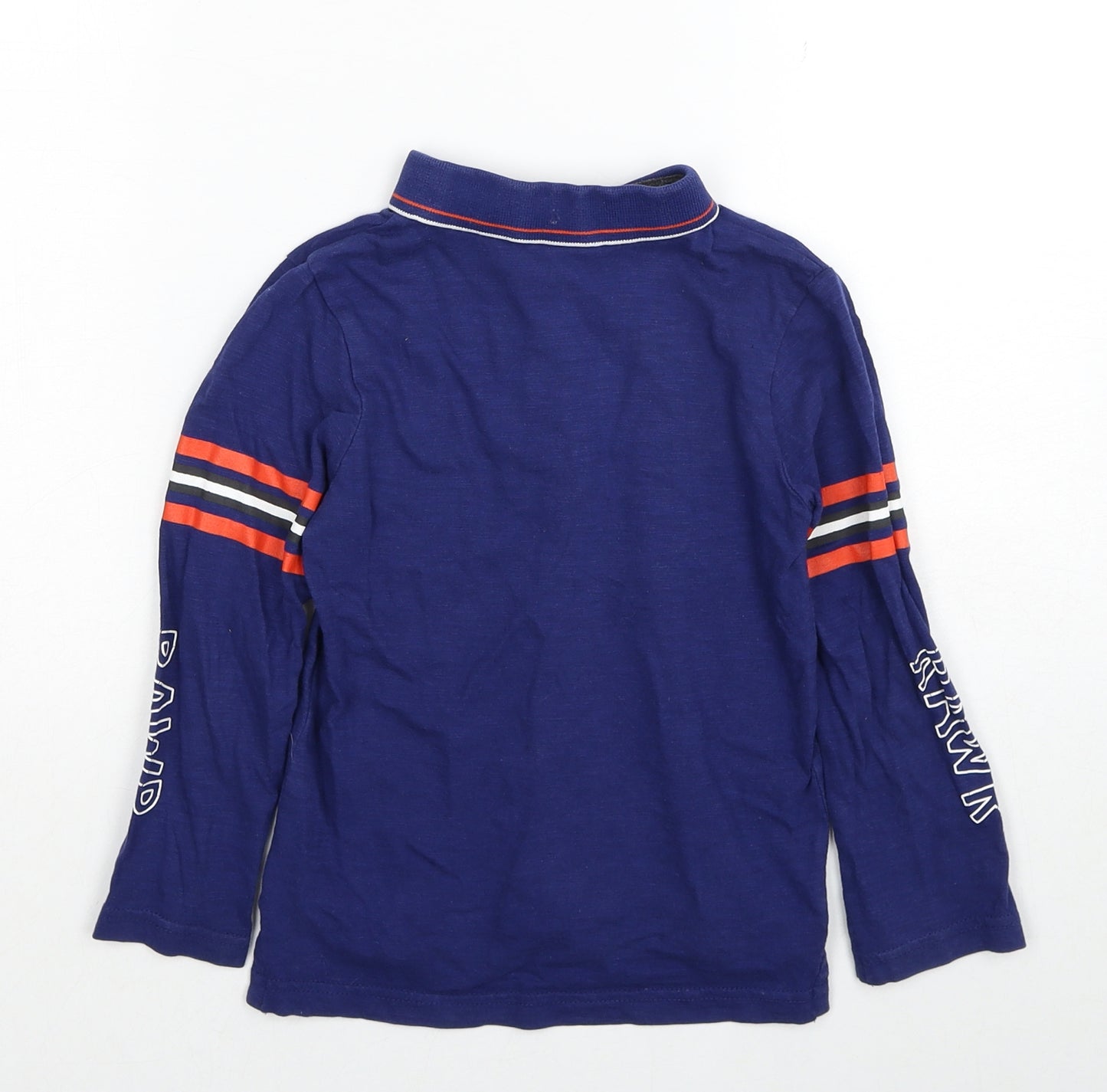 George Boys Blue Cotton Pullover Polo Size 3-4 Years Collared Button