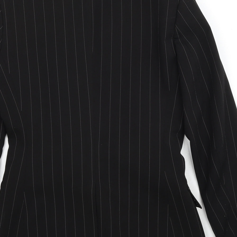 NAF NAF Womens Black Striped Polyester Jacket Blazer Size 12