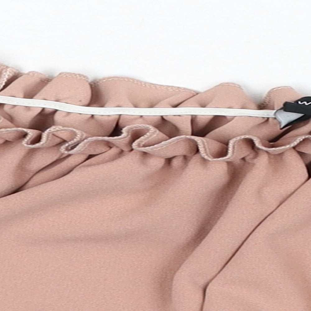 New Look Womens Beige Polyester Cropped Blouse Size 8 Off the Shoulder