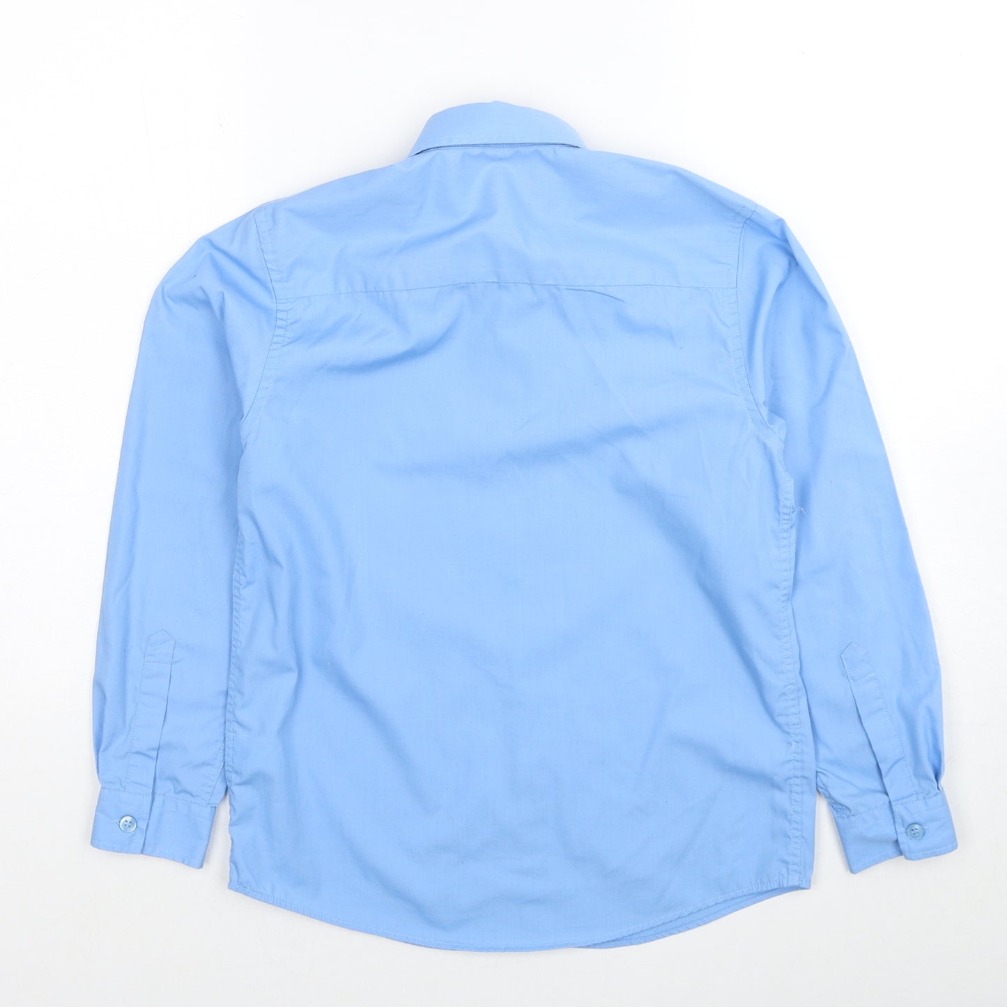 NEXT Boys Blue Cotton Basic Button-Up Size 10 Years Collared Button