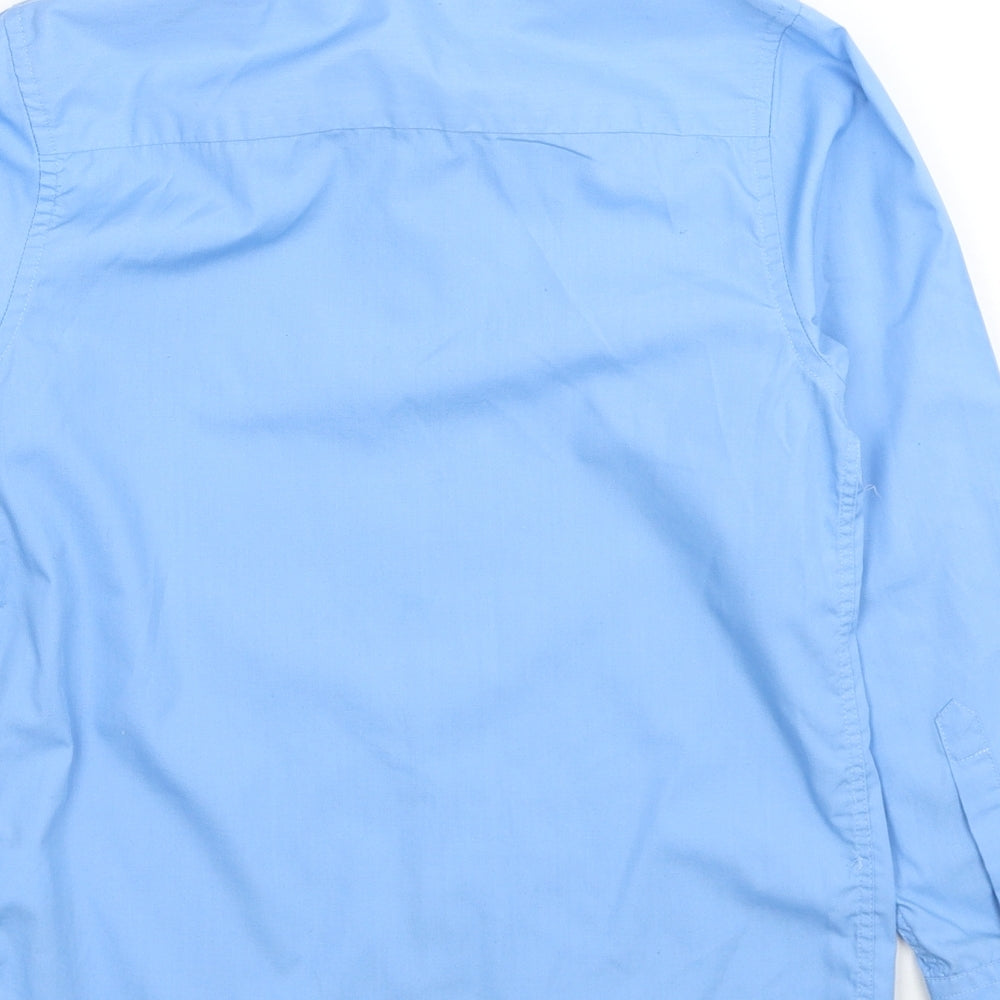NEXT Boys Blue Cotton Basic Button-Up Size 10 Years Collared Button