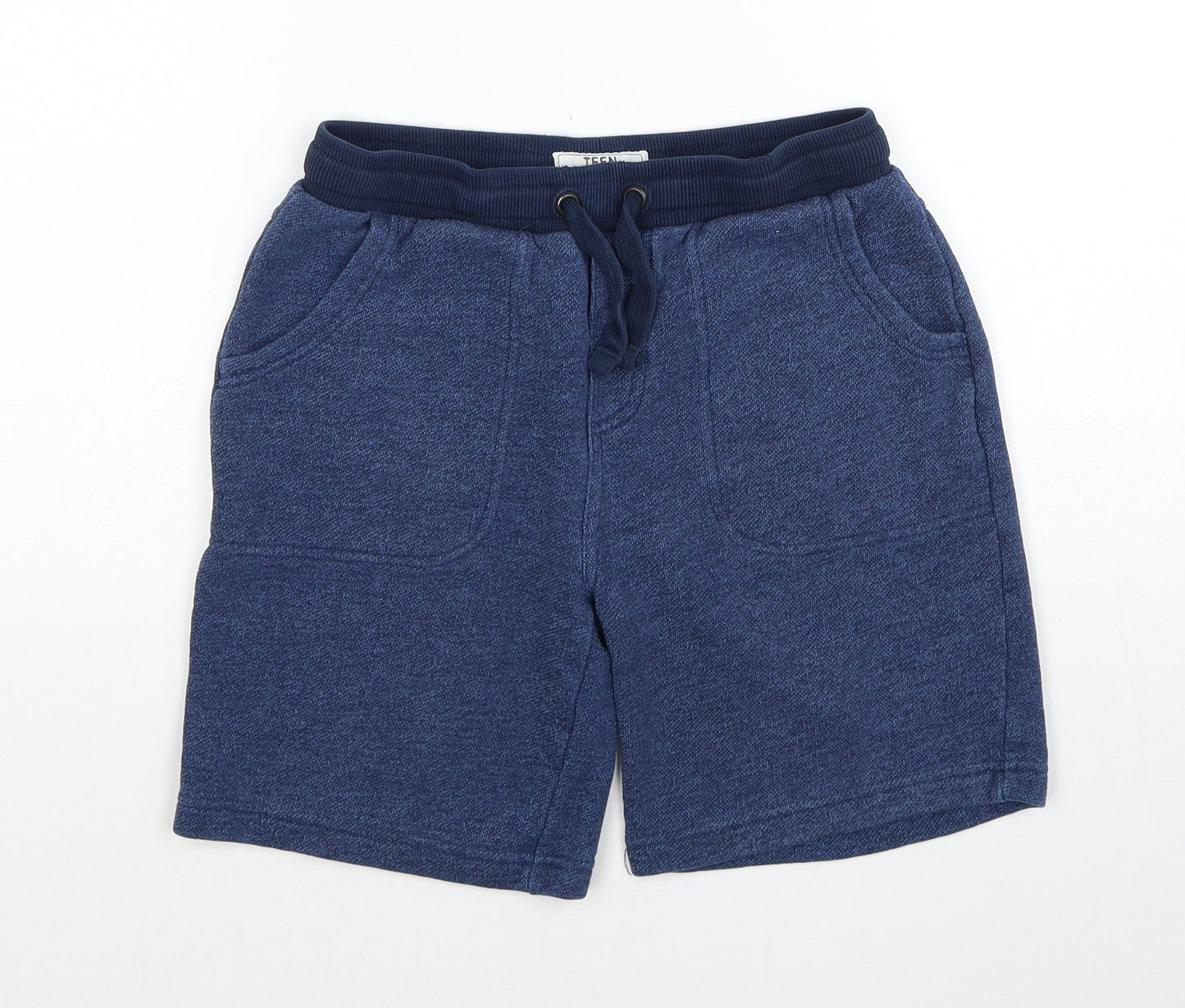 Matalan Boys Blue Cotton Sweat Shorts Size 11 Years Regular Drawstring