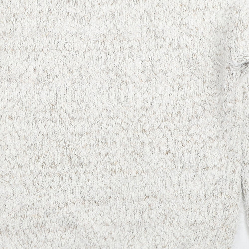 Atmosphere Womens Ivory Round Neck Geometric Polyester Pullover Jumper Size 10