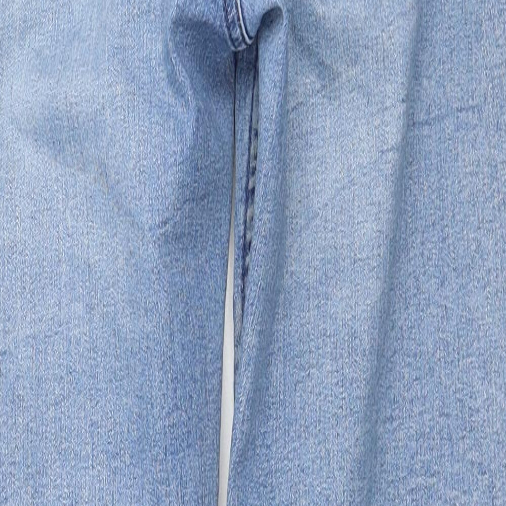 Marks and Spencer Womens Blue Cotton Straight Jeans Size 10 Regular Zip