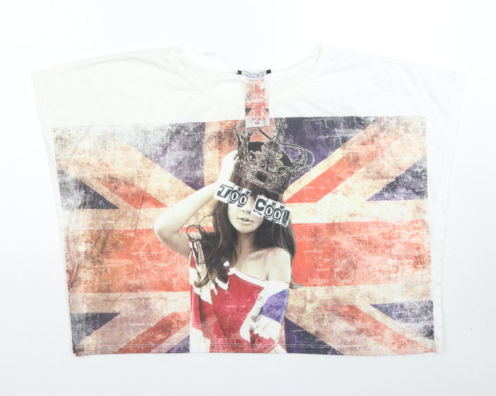Atmosphere Womens Multicoloured Polyester Basic T-Shirt Size 8 Boat Neck - Too Cool