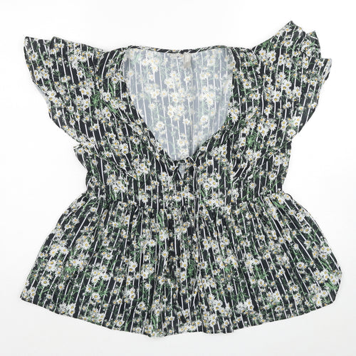 ASOS Womens Multicoloured Floral Polyester Basic Blouse Size 10 V-Neck