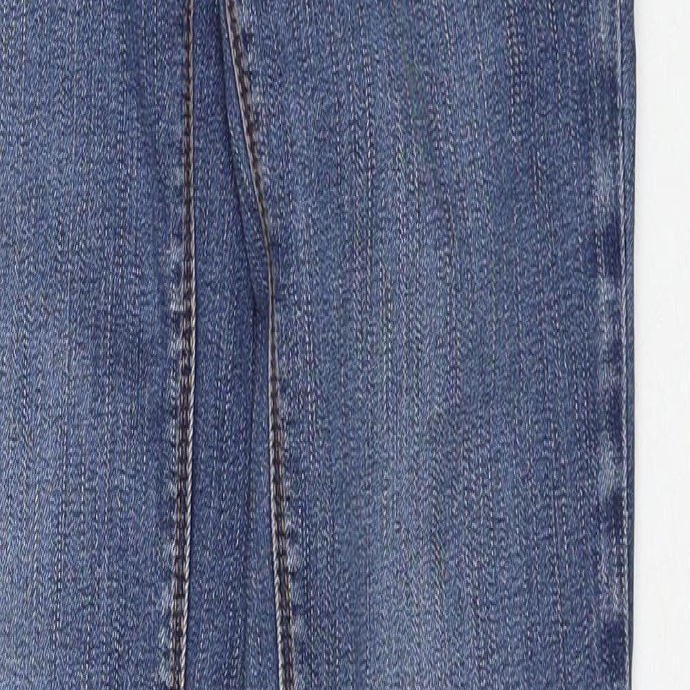 Superdry Womens Blue Cotton Straight Jeans Size 26 in L32 in Regular Zip