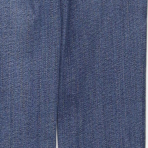 Superdry Womens Blue Cotton Straight Jeans Size 26 in L32 in Regular Zip