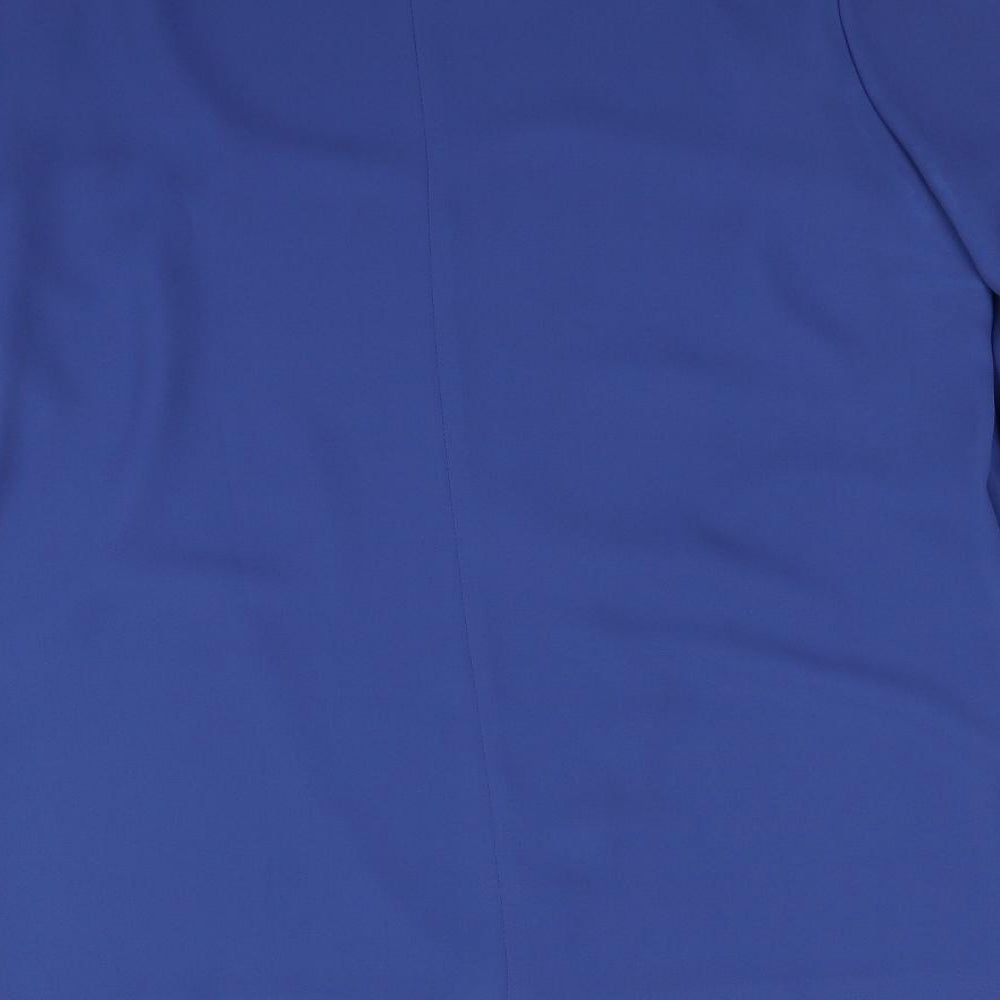 Eastex Womens Blue Polyester Basic Blouse Size 16 Round Neck - Wrap Front Detail