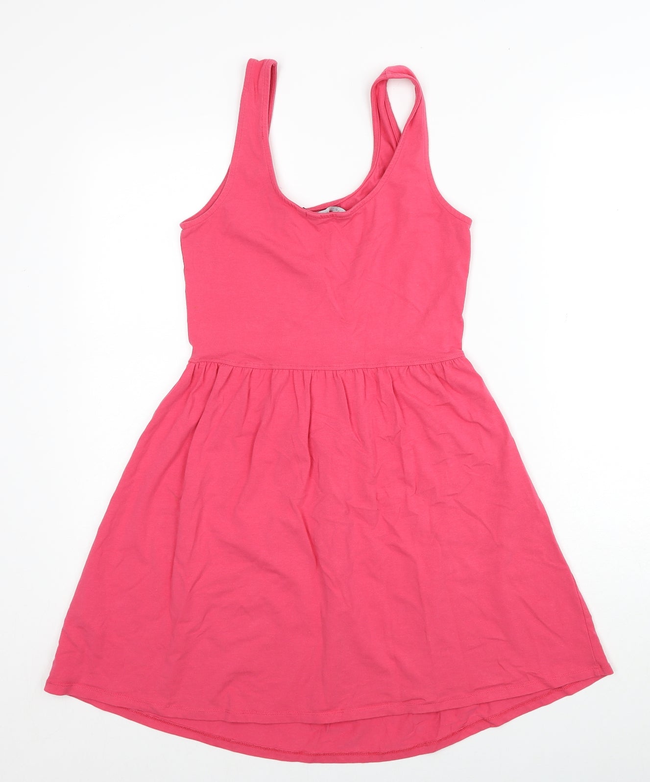 New Look Womens Pink Cotton A-Line Size 10 Scoop Neck Pullover