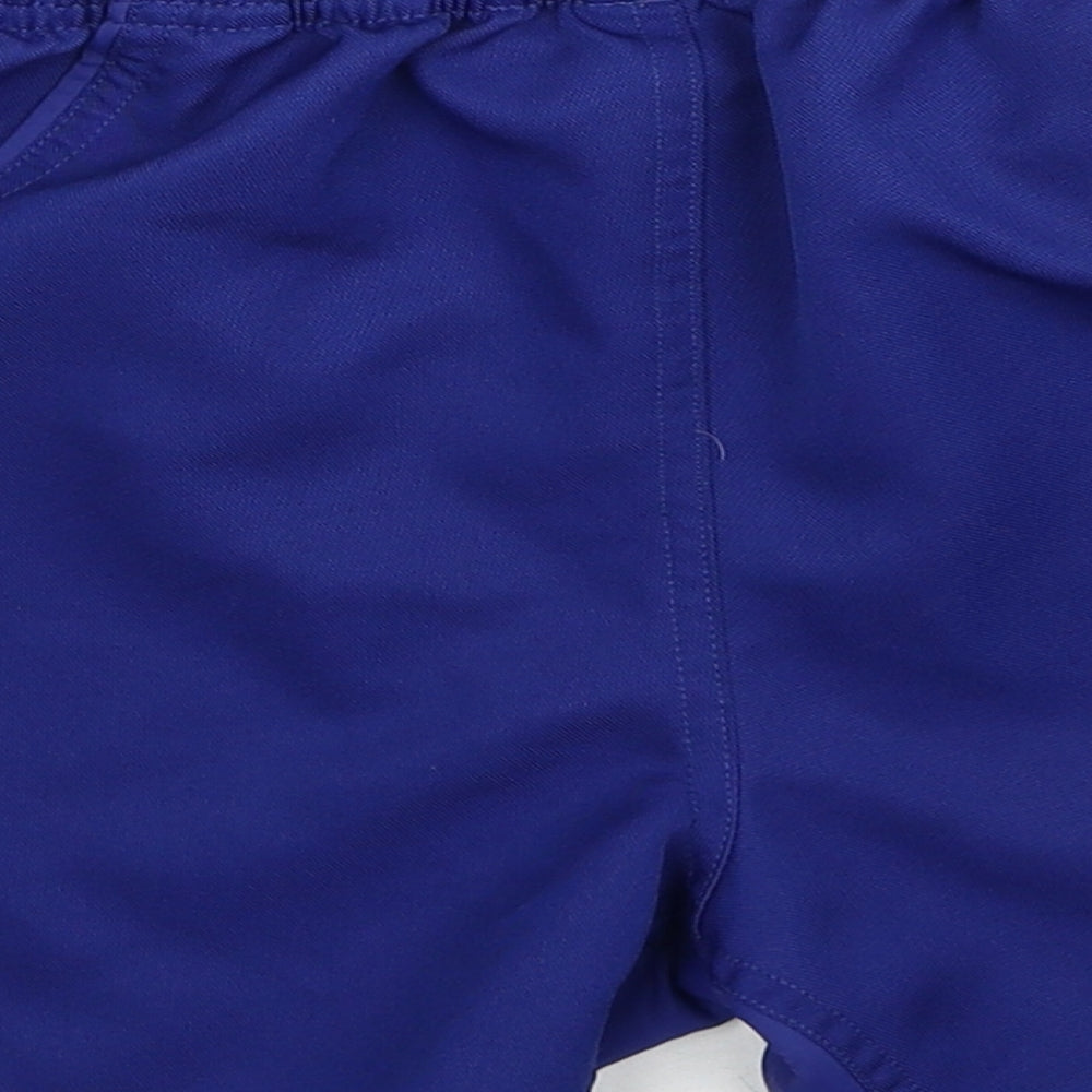 Canterbury Boys Blue Polyester Sweat Shorts Size 12 Years Regular Drawstring - Logo