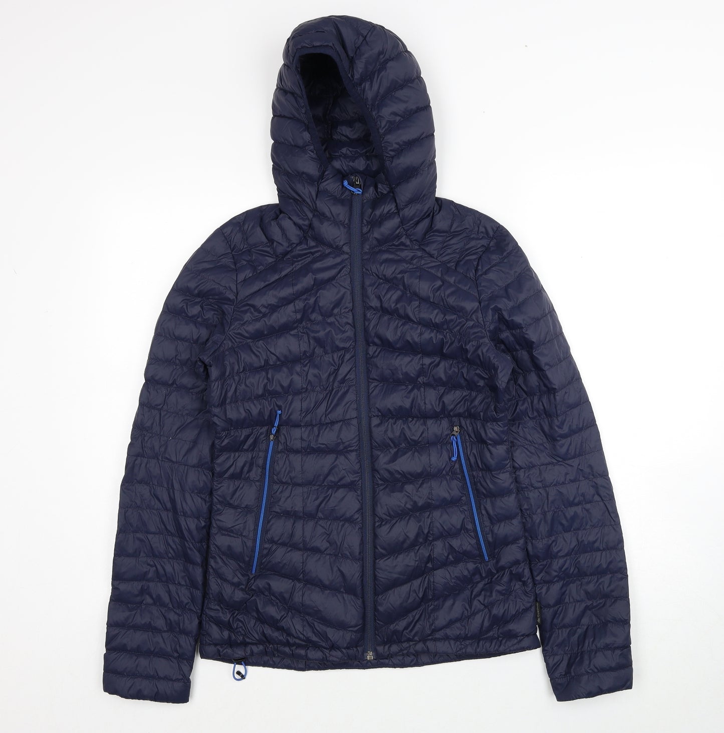 DECATHLON Womens Blue Quilted Jacket Size XS Zip